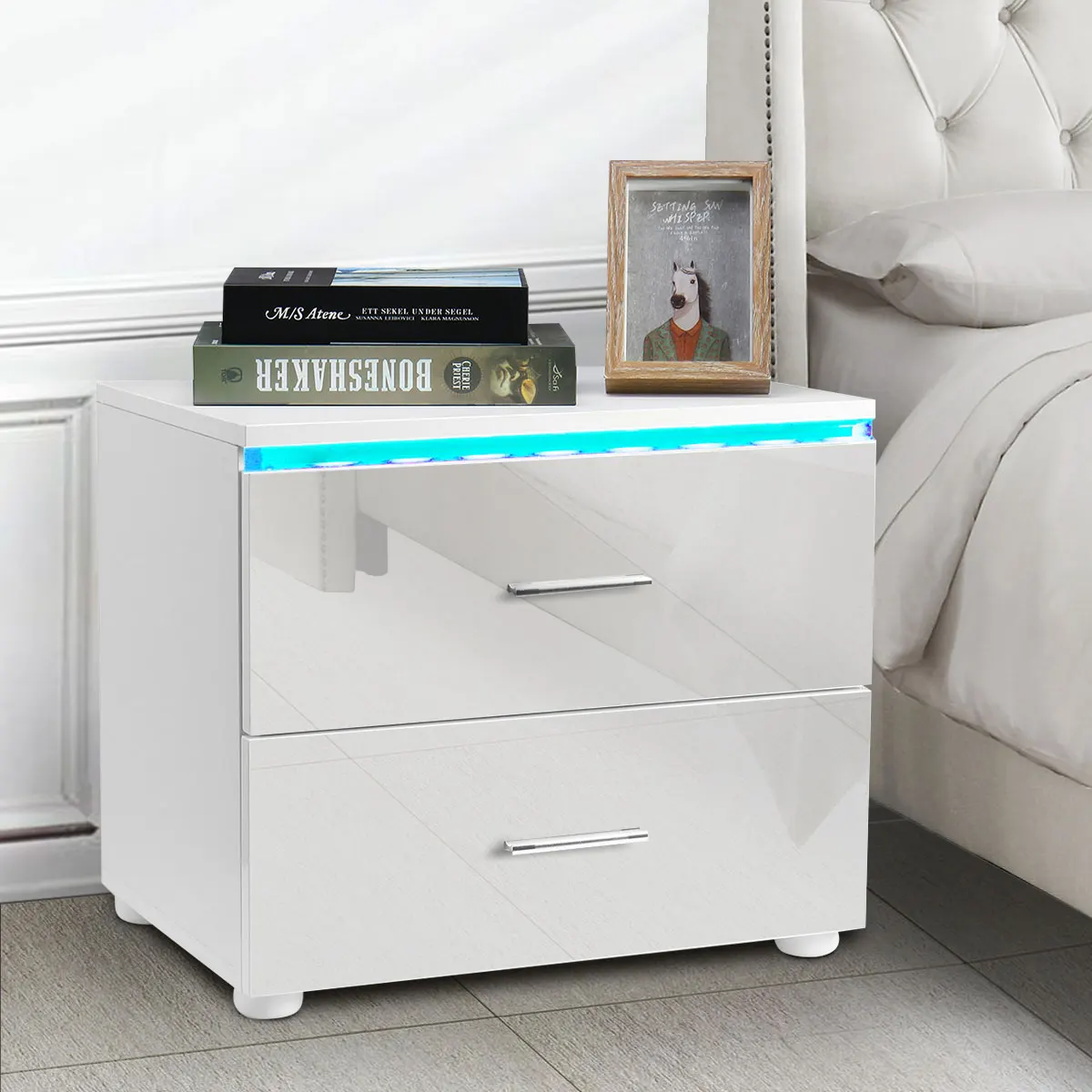 Modern Minimalist RGB LED Nightstand Bedside Cabinet Bedside Table with Storage Drawer Small Coffee Tables Nights Tables
Modern Minimalist RGB LED Nightstand Bedside Cabinet Bedside Table with Storage Drawer Small Coffee Tables Nights Tables
