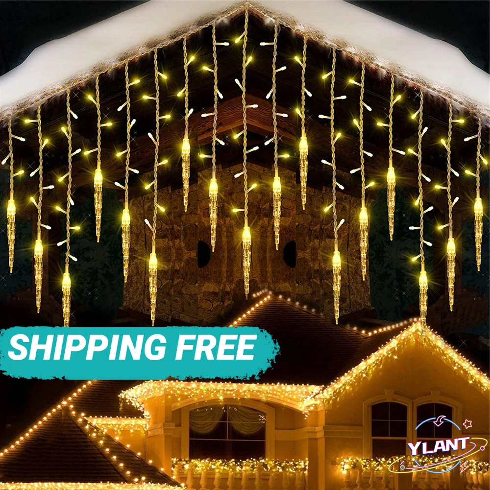 Home Decoration Garland Light 20M LED Curtain Icicle String Lights Outdoor Eaves Christmas New Year Halloween Decorative Festoon
Home Decoration Garland Light 20M LED Curtain Icicle String Lights Outdoor Eaves Christmas New Year Halloween Decorative Festoon