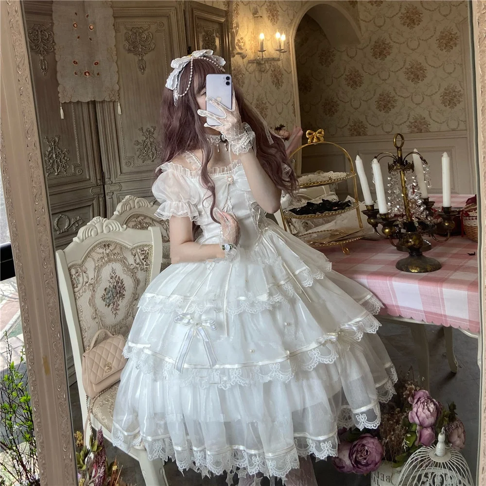 Wedding Dress Lolita Girls Sweet Gorgeous Lo White Dresses Princess Tea Party Palace Woman Wedding Dress French Fairy Bow Ruffle
Wedding Dress Lolita Girls Sweet Gorgeous Lo White Dresses Princess Tea Party Palace Woman Wedding Dress French Fairy Bow Ruffle