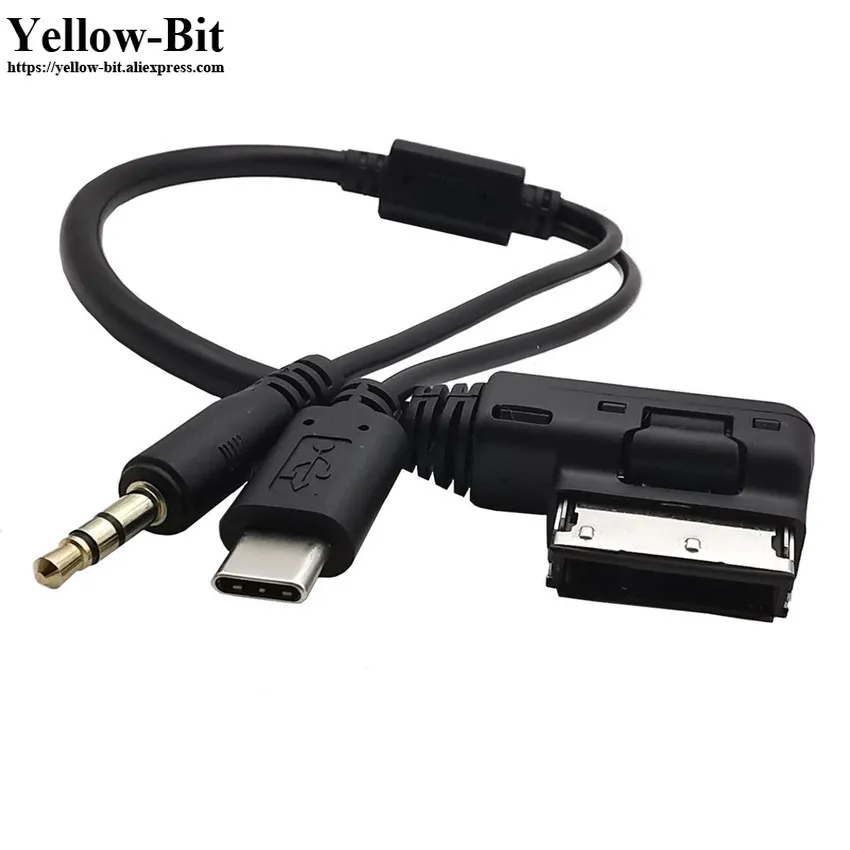 30 см медиа в AMI MDI стерео 3 5 мм аудио и USB C Aux кабель адаптера для автомобиля VW AUDI 2014 A4