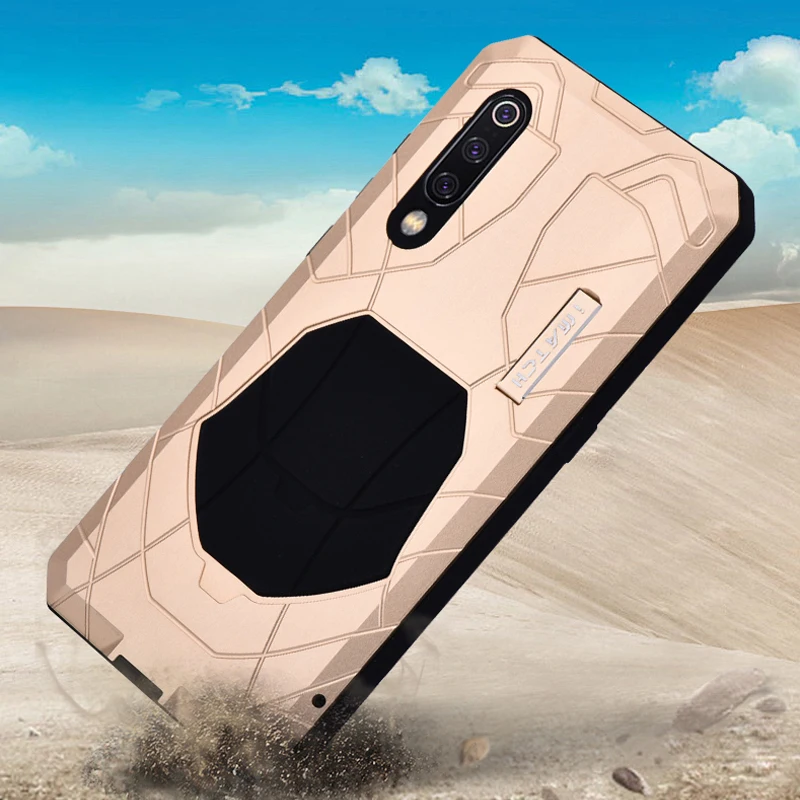 Прочный чехол для Xiaomi Mi 9 ударопрочный резиновый и Алюминиевый металлический