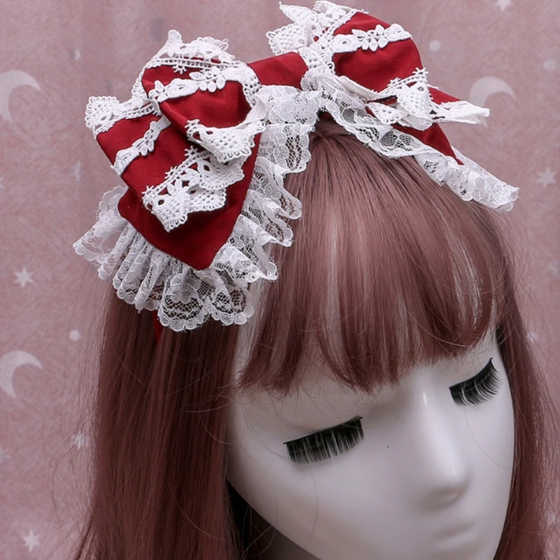 Japanese Lolita Big Bow Knot Headband Sweet Ruffled Lace Trim Layered Hair Hoop Cosplay Party Bandana DIY Headdress
Japanese Lolita Big Bow Knot Headband Sweet Ruffled Lace Trim Layered Hair Hoop Cosplay Party Bandana DIY Headdress