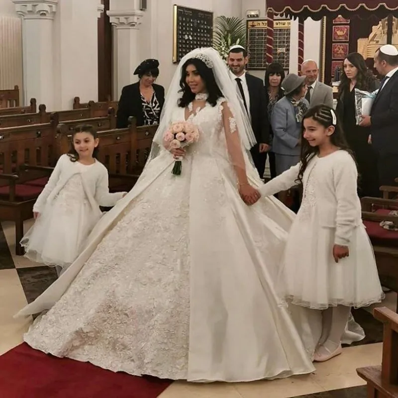 

Роскошное бальное платье из Дубая vestido de noiva, свадебные платья с жакетом и вырезом бисером, свадебное платье, свадебное платье