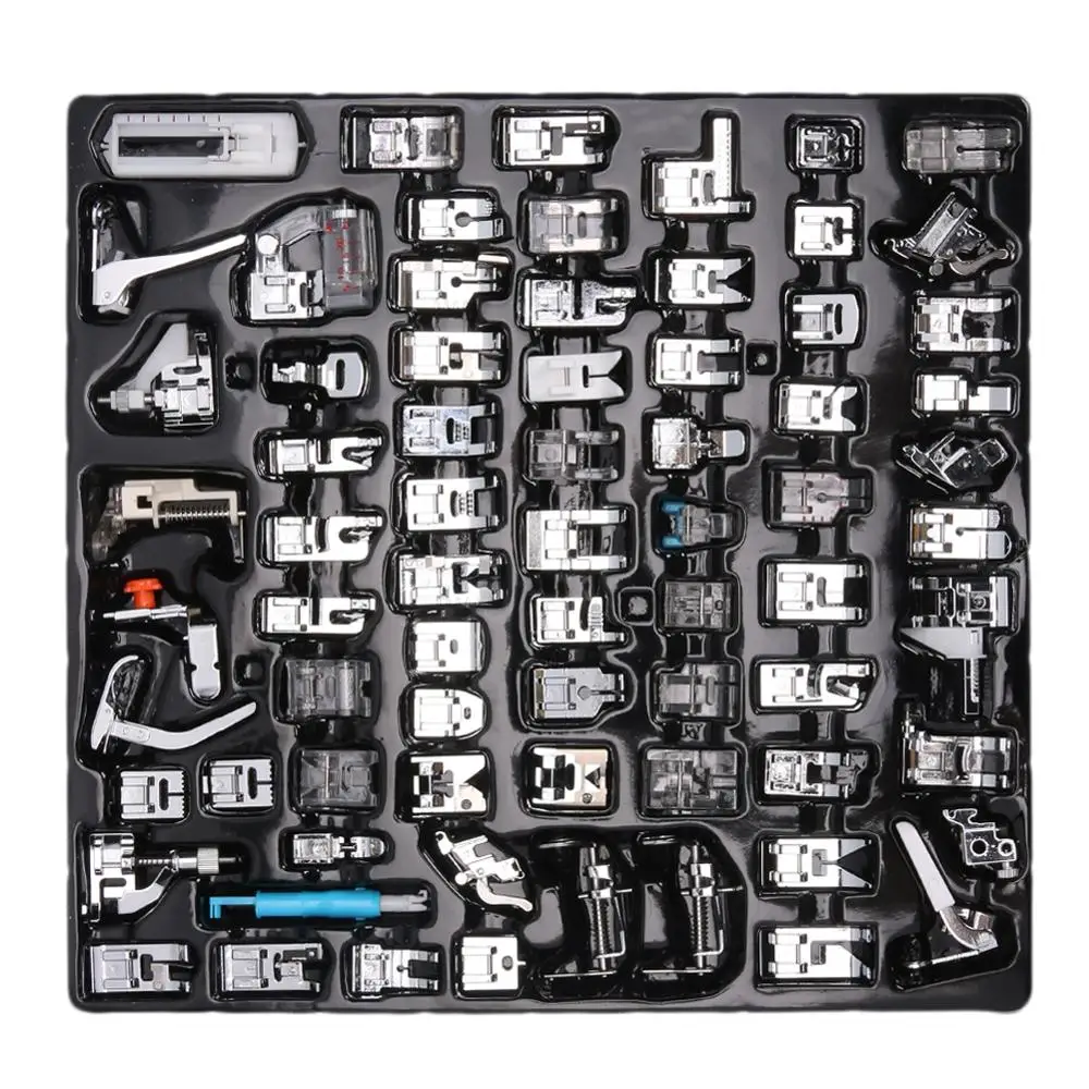 72pcs/set Sewing Machine Domestic Presser Foot Feet Snap On For Set Multifunctional Sewing Accessories Purpose
72pcs/set Sewing Machine Domestic Presser Foot Feet Snap On For Set Multifunctional Sewing Accessories Purpose