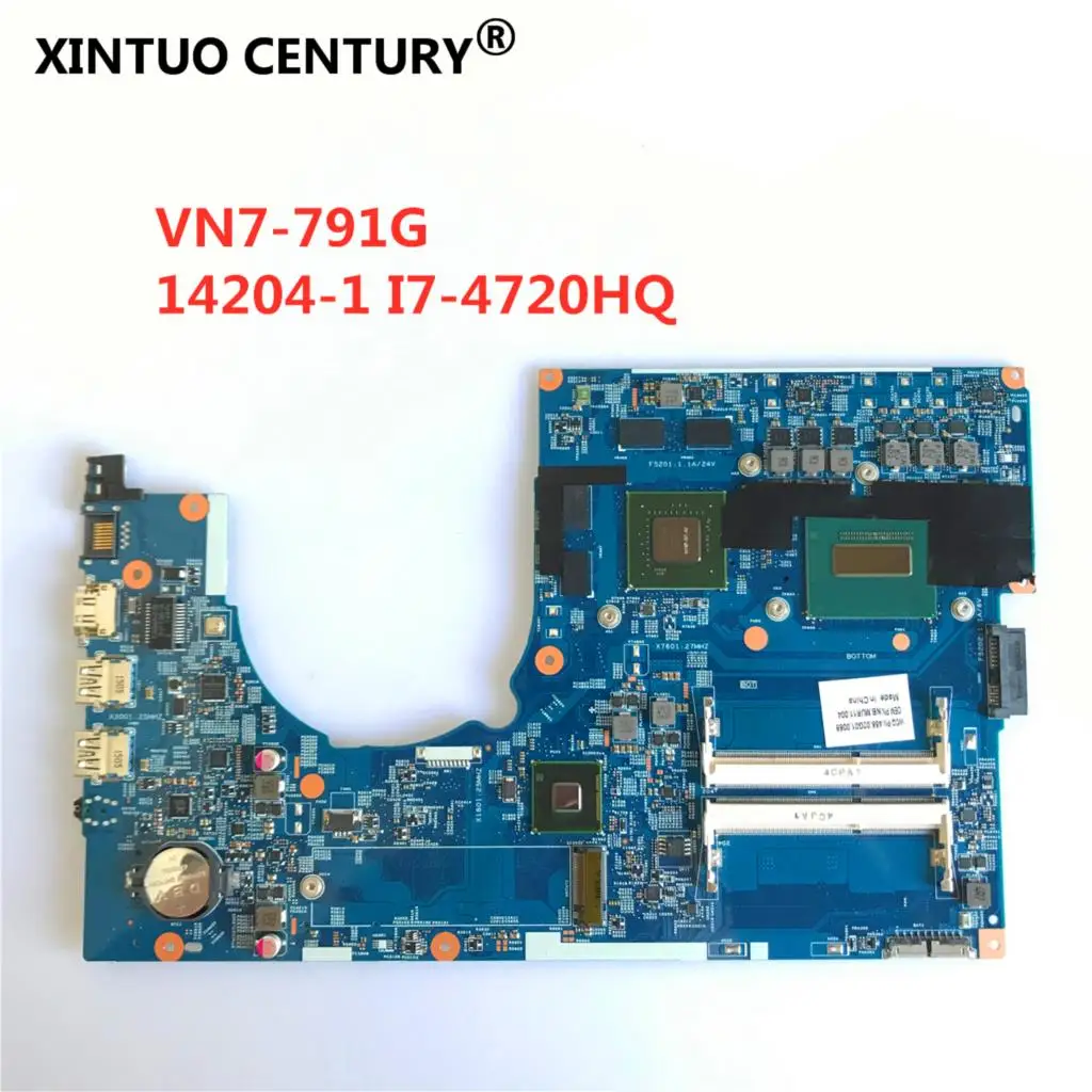 14204-1M Laptop Motherboard For Acer aspire VN7-791 VN7-791G 448.02G07.001M NBMUT11002 SR1Q8 I7-4720HQ CPU GTX960M GPU 100% work
14204-1M Laptop Motherboard For Acer aspire VN7-791 VN7-791G 448.02G07.001M NBMUT11002 SR1Q8 I7-4720HQ CPU GTX960M GPU 100% work