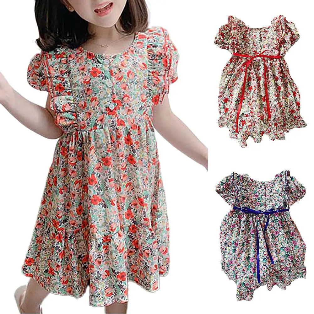 Spring Summer Floral Printed for Girls Lace Ruffled Short Sleeve Dress Loose Beach Sundress
Spring Summer Floral Printed for Girls Lace Ruffled Short Sleeve Dress Loose Beach Sundress