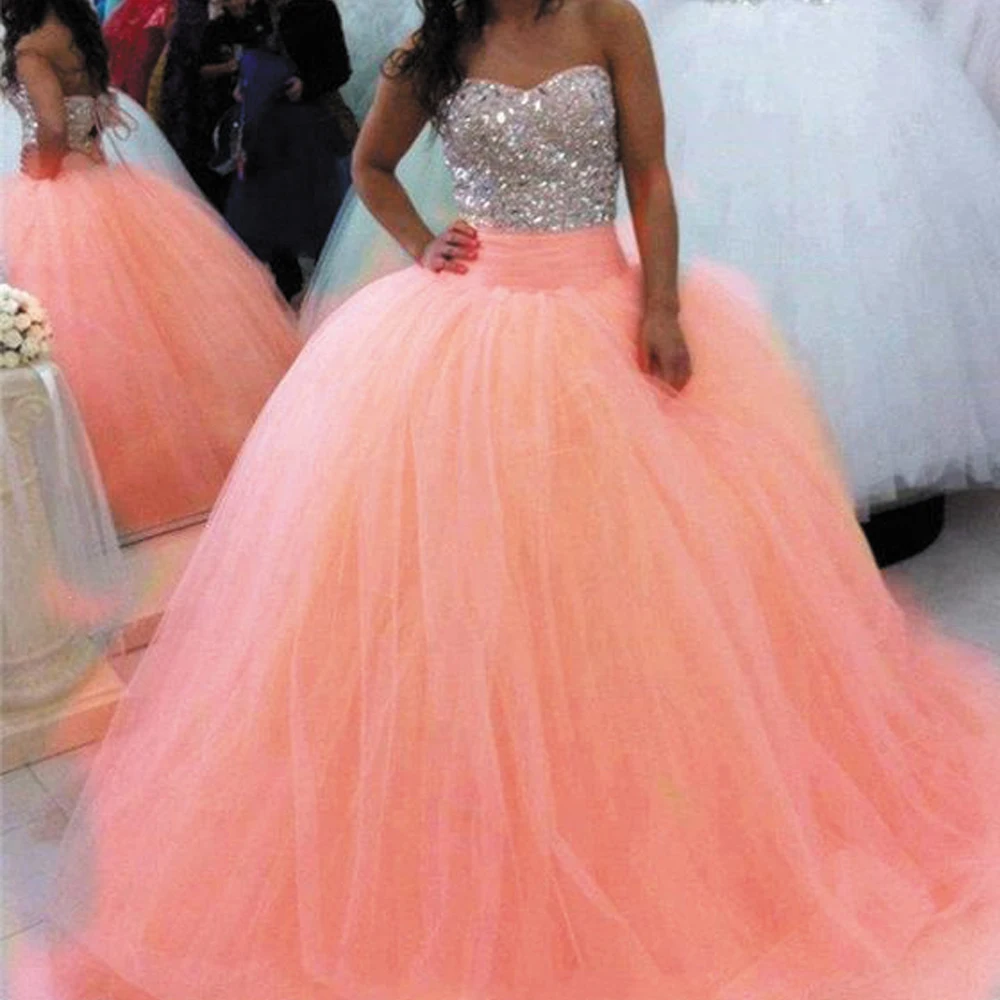 SuperKimJo Sparkly Pageant Dresses for Women Sweetheart Neck Coral Tulle Beaded Prom Dresses 2020 Vestidos De Gala
SuperKimJo Sparkly Pageant Dresses for Women Sweetheart Neck Coral Tulle Beaded Prom Dresses 2020 Vestidos De Gala