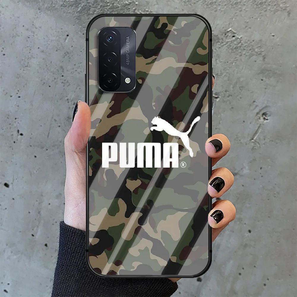 

Sports leopard brand puma Phone Tempered Glass Case Cover For oppo realme find a x c xt gt 2 53 3 6 7 50 11 i Pro 5g Back