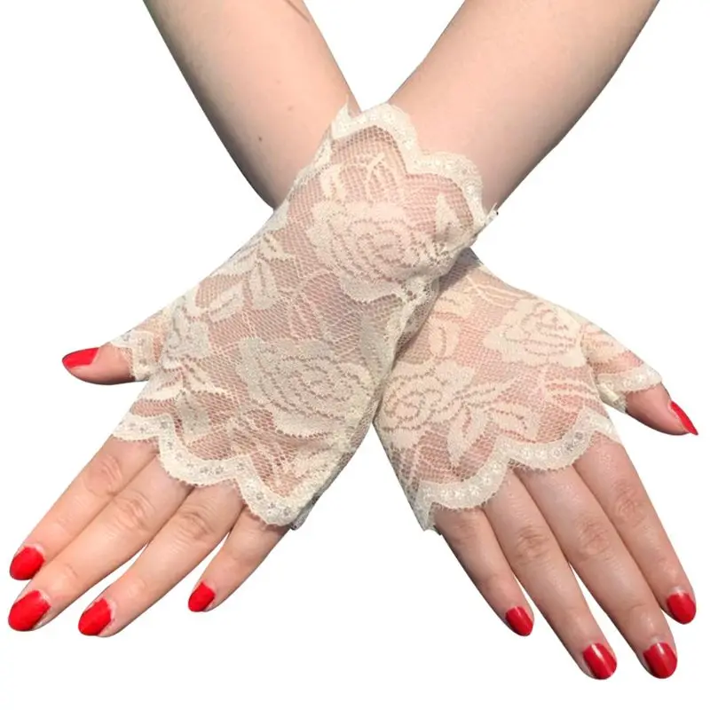 Women Summer Hollow Out Floral Lace Fingerless Gloves UV Sun Protection Driving Wedding Bridal Short Half Finger Mittens
Women Summer Hollow Out Floral Lace Fingerless Gloves UV Sun Protection Driving Wedding Bridal Short Half Finger Mittens