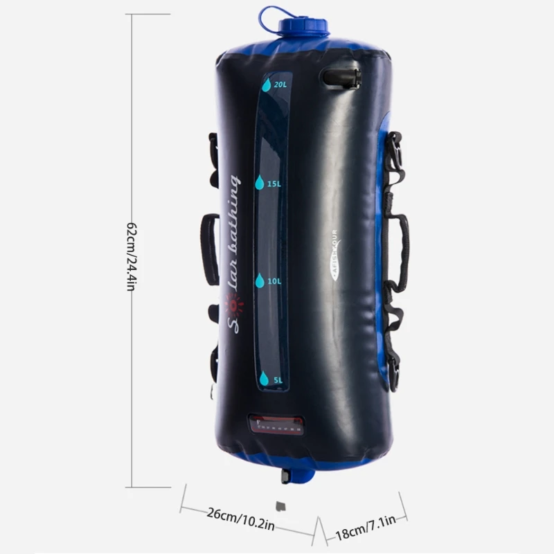 652D Camp Shower Bag Solar Shower w/ Foot Pump for Beach Swim Travel Hiking
652D Camp Shower Bag Solar Shower w/ Foot Pump for Beach Swim Travel Hiking