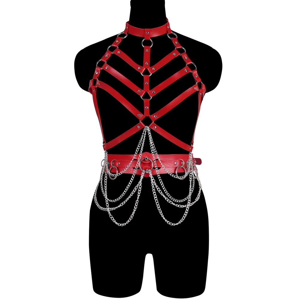 Женское нижнее белье в стиле Харадзюку, Эротическая Подвязка из кожи, с цепочкой, яркое бондажное белье, экзотические аксессуары
Женское нижнее белье в стиле Харадзюку, Эротическая Подвязка из кожи, с цепочкой, яркое бондажное белье, экзотические аксессуары