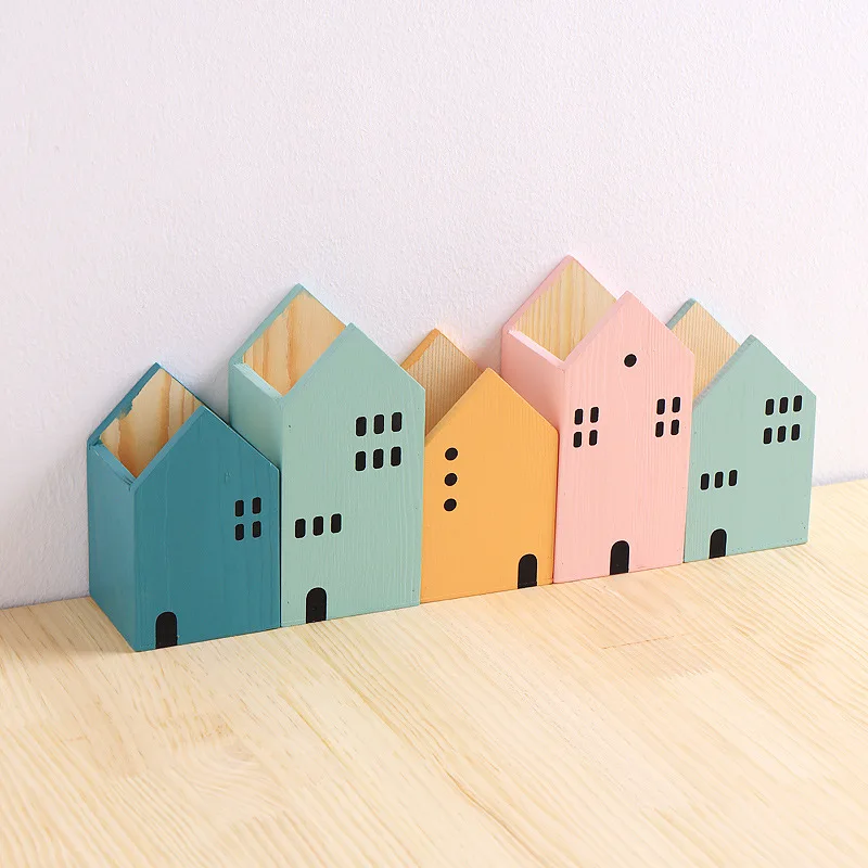 Creative House Shape Wooden Pencil Pen Holder Desktop Organizer Makeup Brush Box Stationery School Office Supplies Container
Creative House Shape Wooden Pencil Pen Holder Desktop Organizer Makeup Brush Box Stationery School Office Supplies Container
