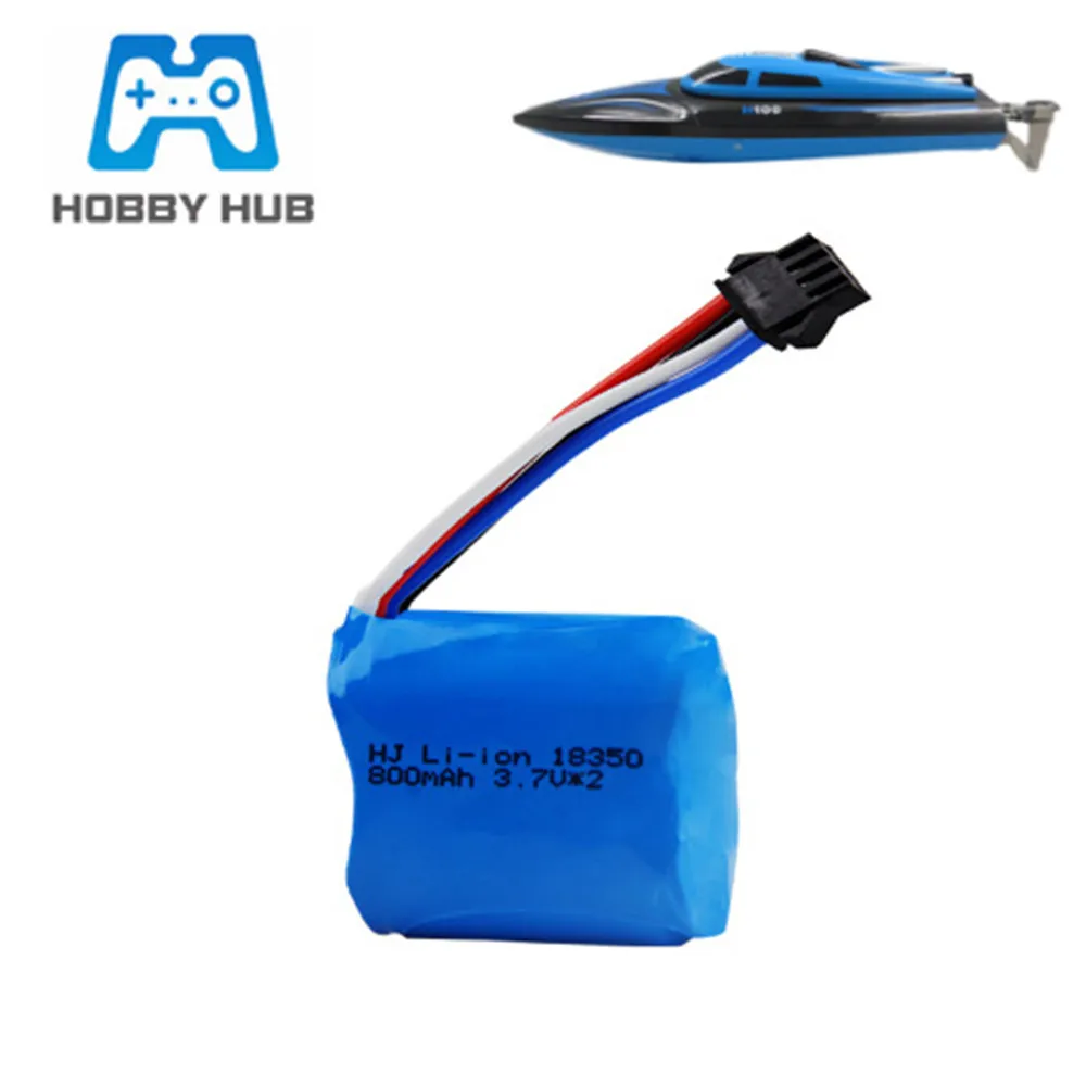 7.4V 800mAh Li-ion Battery For H100 H102 Boat 18350 7.4v Li-ion Battery For jjrc S1 S2 S3 S4 S5 High Speed RC Boat Spare Parts
7.4V 800mAh Li-ion Battery For H100 H102 Boat 18350 7.4v Li-ion Battery For jjrc S1 S2 S3 S4 S5 High Speed RC Boat Spare Parts