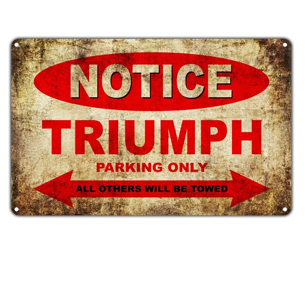 Notice Triumph Motorcycles Parking Only All Others Will Be Towed Decor Garage Pub Vintage Wall Art Poster Plaque
Notice Triumph Motorcycles Parking Only All Others Will Be Towed Decor Garage Pub Vintage Wall Art Poster Plaque