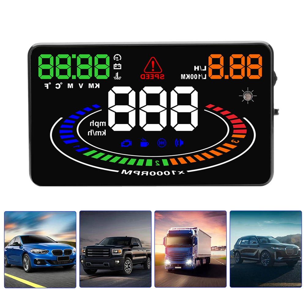 

5.5" Projector Digital Car Speedometer Overspeed HUD OBD2 Car Head Up Display Fatigue Driving Alarm Auto Electronic Accessories