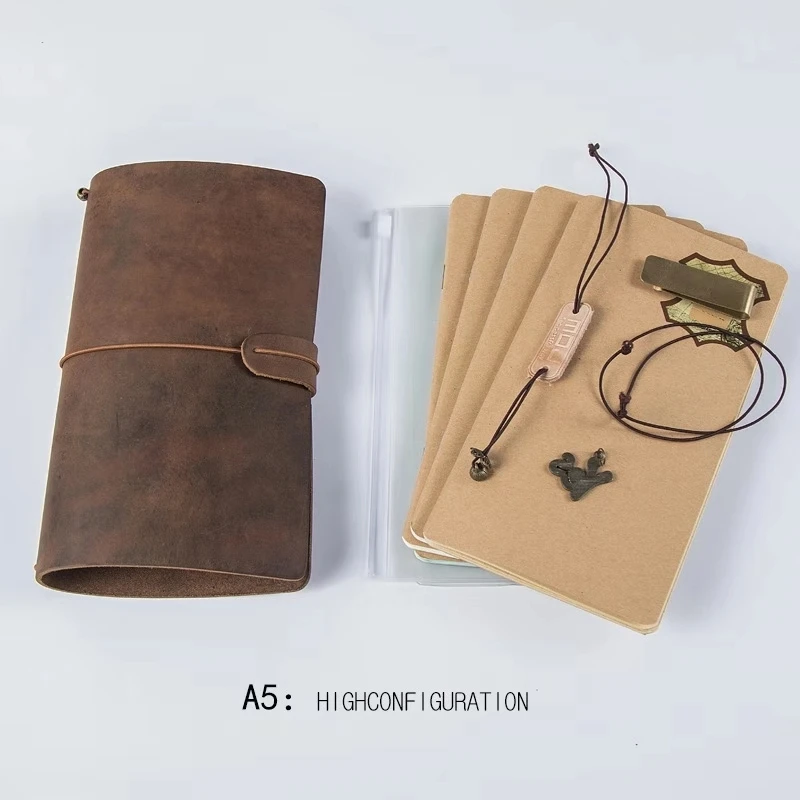 Кожаный винтажный дневник записная книжка пустой корпус струнная твердая