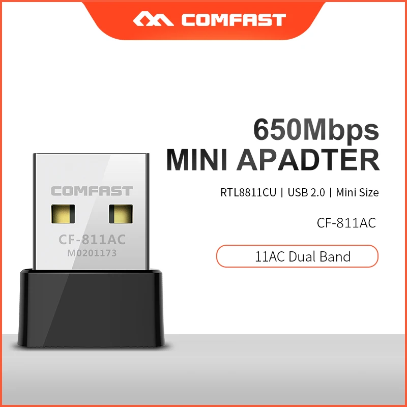 

Comfast CF-811AC 650Mbps USB Wi-fi Receiver Wireless Network Card 802.11ac/b/n/g USB wi fi Ethernet adapter 5Ghz PC wifi dongle