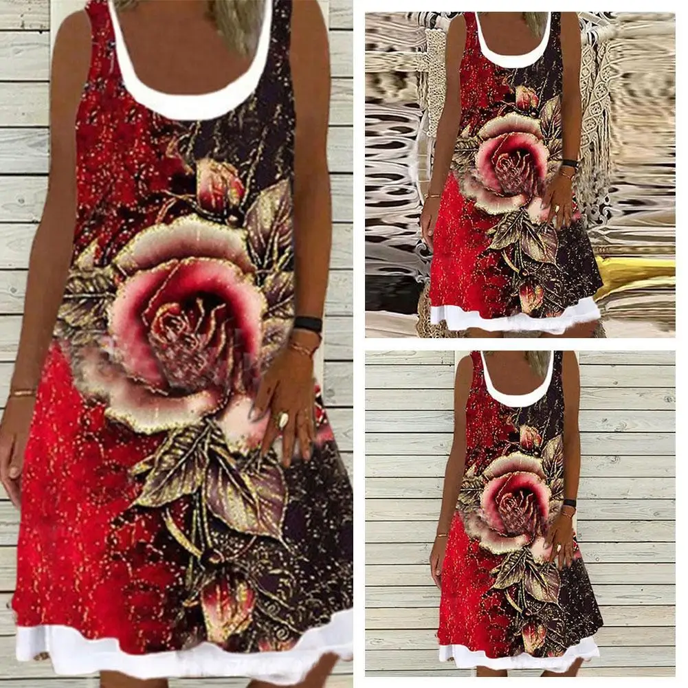 Sleeveless Midi Skirt European And American Casual Fashion Print Midi Skirt Loose Dress
Sleeveless Midi Skirt European And American Casual Fashion Print Midi Skirt Loose Dress
