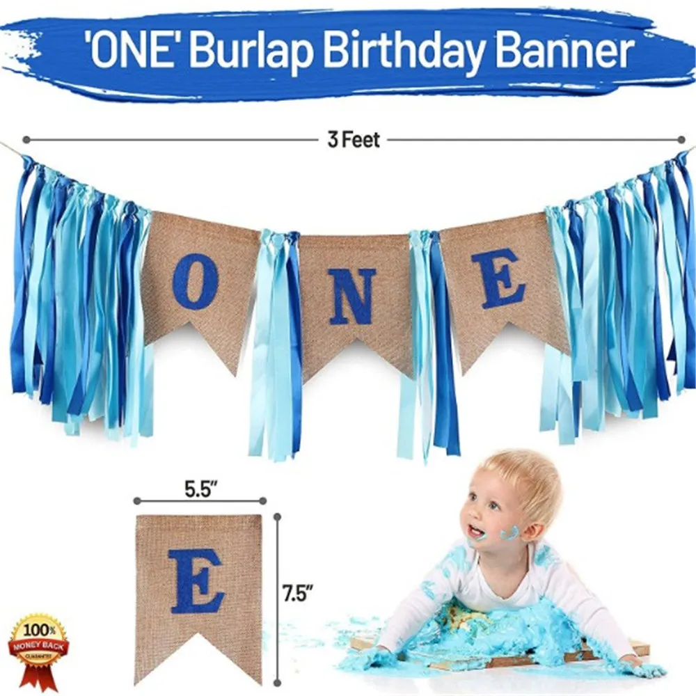 1 Year Old Birthday Set Boy Party Decoration Baby 1 Year Old Birthday Balloon Set Banner One