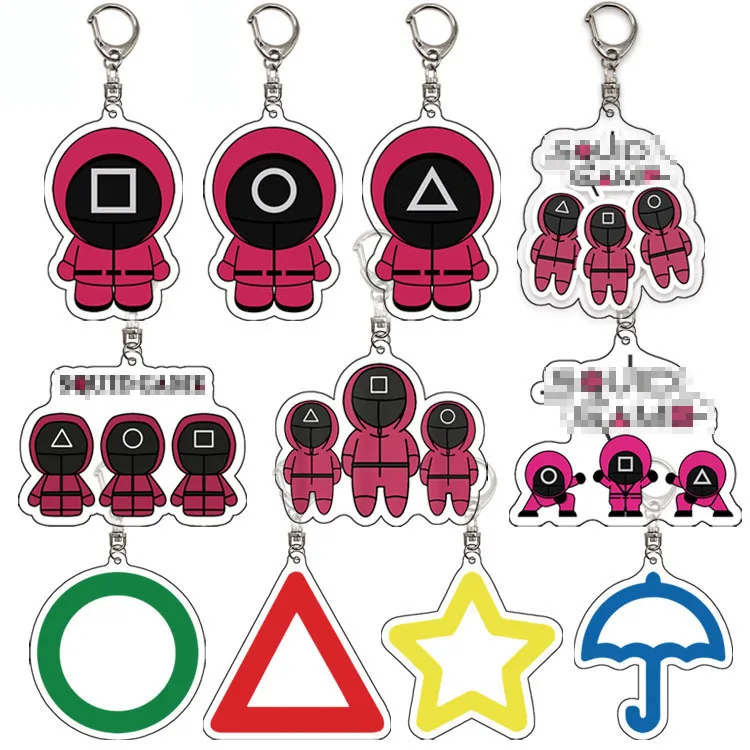 Squid Game Mask Keychain 3d Mini Cosplay Costume Peripheral Props Korean Movie Same Car Pendant Keychain Accessories
Squid Game Mask Keychain 3d Mini Cosplay Costume Peripheral Props Korean Movie Same Car Pendant Keychain Accessories