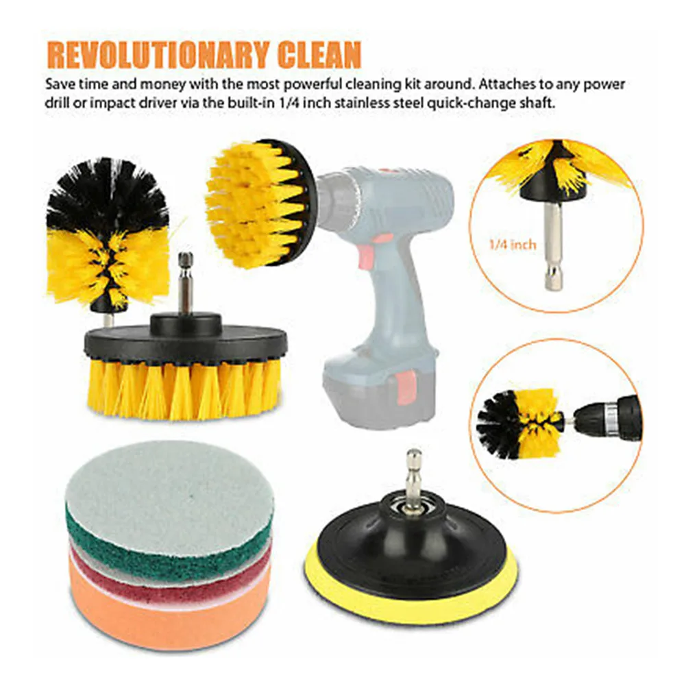Pads 6pcs Plastic Drill Brushes Polisher Polishing Sealing Stainless Steel