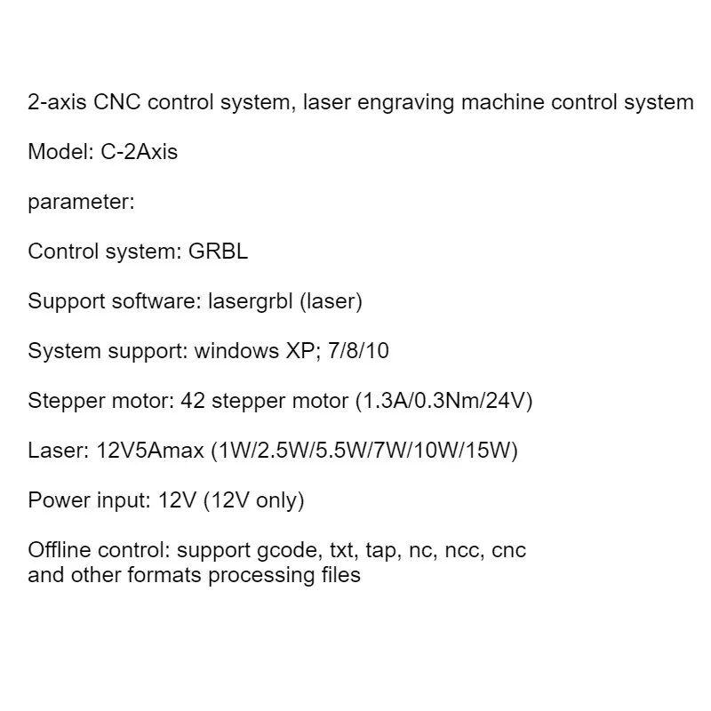 2 Axis GRBL CNC Laser Control System and Offline controller Router/Laser Engraver Control Board USB Port Controller Card
2 Axis GRBL CNC Laser Control System and Offline controller Router/Laser Engraver Control Board USB Port Controller Card
