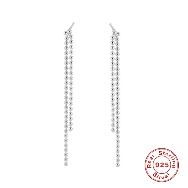 Aide 925 Sterling Silver Long Beads Chain Tassel Drop Earrings For Women Gorgeous Double Chains Dangle Earrings Piercing Jewelry
Aide 925 Sterling Silver Long Beads Chain Tassel Drop Earrings For Women Gorgeous Double Chains Dangle Earrings Piercing Jewelry