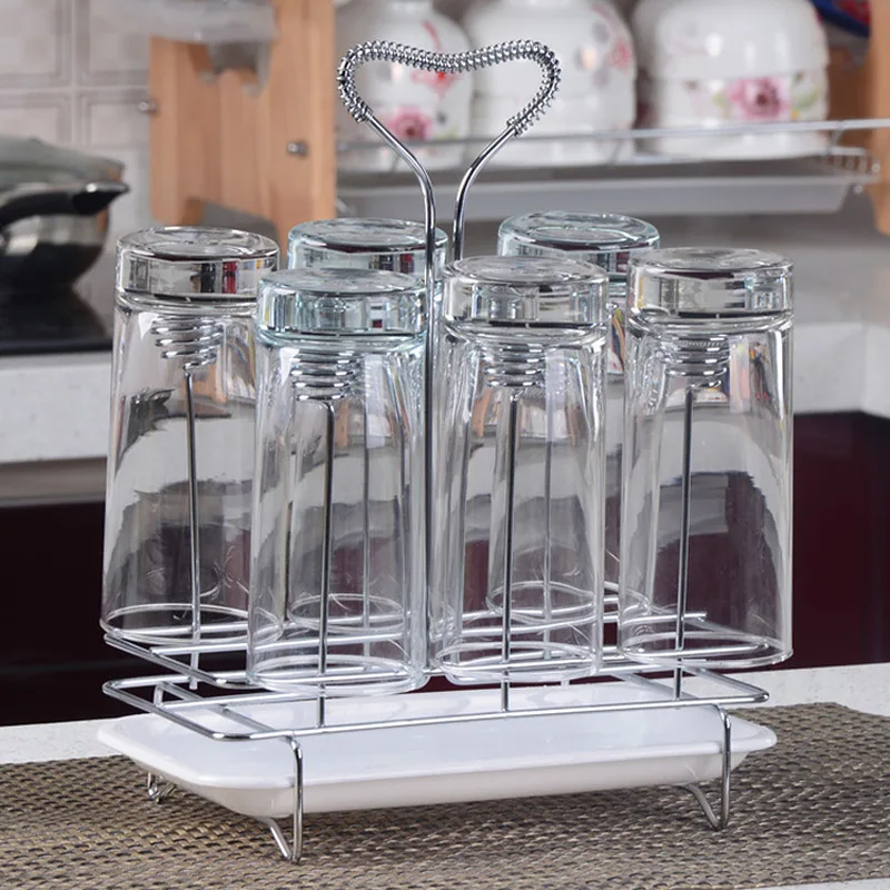 Creative glass water cup Rack Stainless steel spring Drainboard Drying Drainer mug holder Stand home Kitchen Storage Organizer
Creative glass water cup Rack Stainless steel spring Drainboard Drying Drainer mug holder Stand home Kitchen Storage Organizer