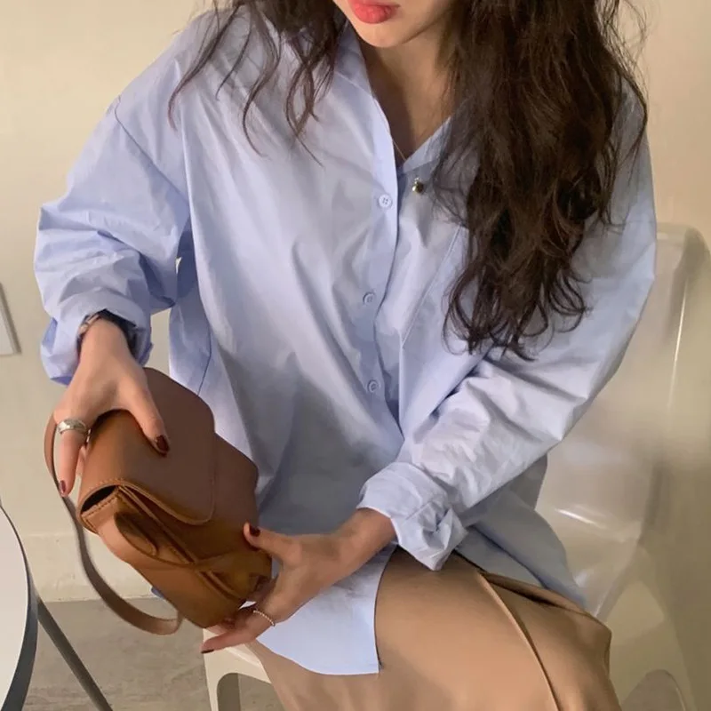 Candy Color Lapel Single Breasted Loose Leisure All-Matching Long Sleeve Shirt Top Women
Candy Color Lapel Single Breasted Loose Leisure All-Matching Long Sleeve Shirt Top Women