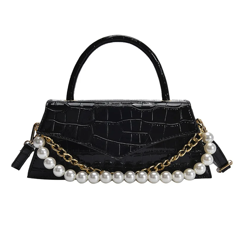 Crocodile Pattern Female Pearl Chain Handbag Triangle Cover Single Shoulder Messenger Bag New Trendy Luxury for Women Clutch Bag
Crocodile Pattern Female Pearl Chain Handbag Triangle Cover Single Shoulder Messenger Bag New Trendy Luxury for Women Clutch Bag