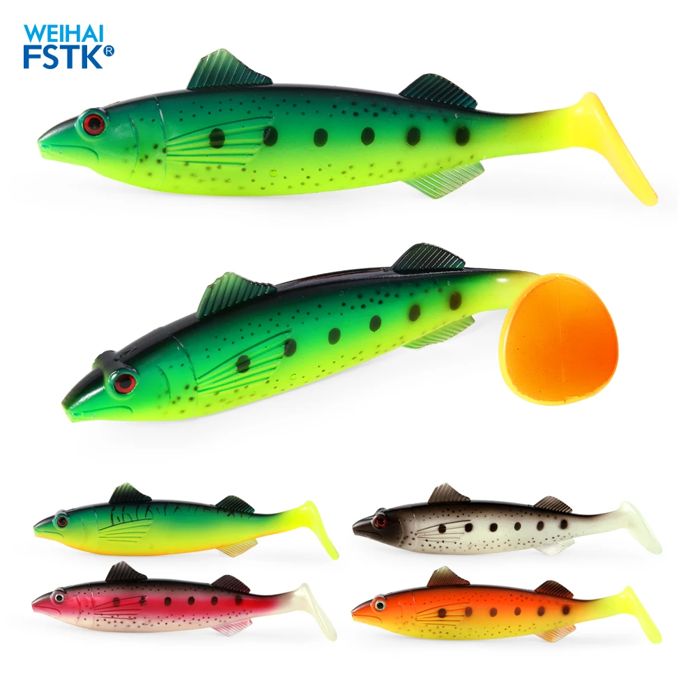 Fishing soft trout lure 18cm 65g artificial bait big shads soft PVC material for sea bass perch zander
Fishing soft trout lure 18cm 65g artificial bait big shads soft PVC material for sea bass perch zander
