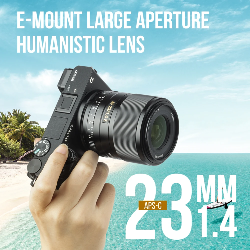 Объектив Viltrox 23 мм F1.4 STM для Sony E mount объектив камеры A6300 A6600 A9 A7RIII A7M3 A7RIV Автофокус AF