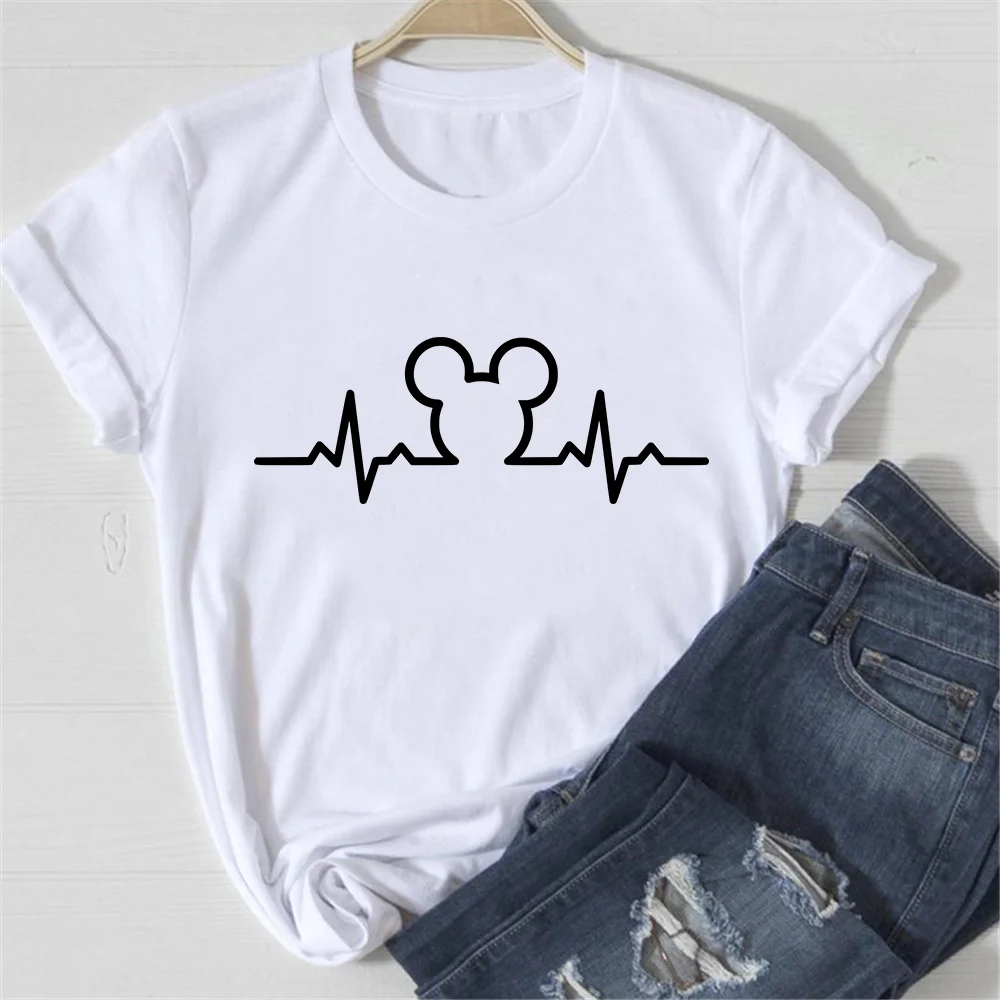2021 Summer Women T Shirts Women's Clothes Heart Beating Mickey Mouse Printing Cute Girl Lady T-shirts Girl Short Sleeve T-shirt
2021 Summer Women T Shirts Women's Clothes Heart Beating Mickey Mouse Printing Cute Girl Lady T-shirts Girl Short Sleeve T-shirt
