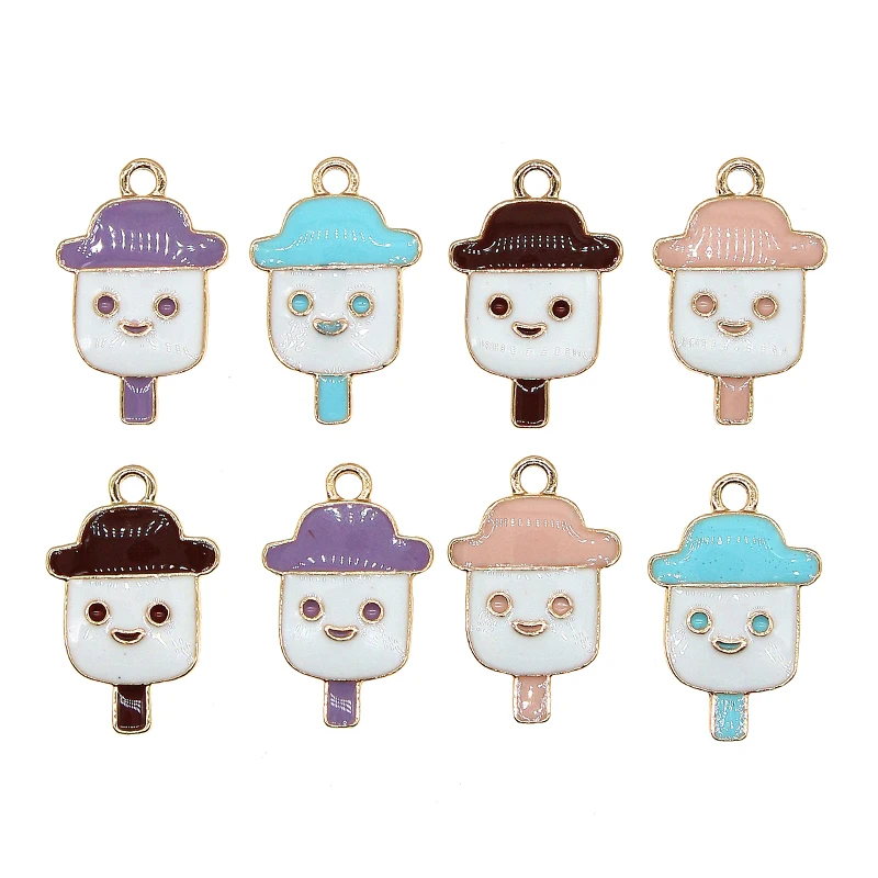 10pcs/lot 14*22mm Cute Enamel Ice Cream Snowman Popsicle Charms For Earrings Bracelet DIY Jewelry Making Findings XL1107
10pcs/lot 14*22mm Cute Enamel Ice Cream Snowman Popsicle Charms For Earrings Bracelet DIY Jewelry Making Findings XL1107