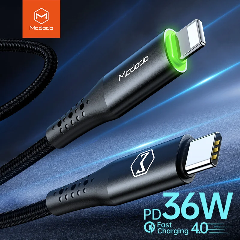 Кабель зарядный MCDODO USB Type C 36 Вт для iPhone 12/11 Pro/Xs Max/X/Xr/Xs/8/7/MacBook/iPad Pro|Кабели мобильных