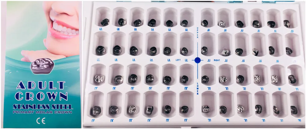 96Pcs/Box Dental Adult Primary Permanent Molar Crowns Kit Stainless Steel Set 24Sizes UR UL LR LL
96Pcs/Box Dental Adult Primary Permanent Molar Crowns Kit Stainless Steel Set 24Sizes UR UL LR LL