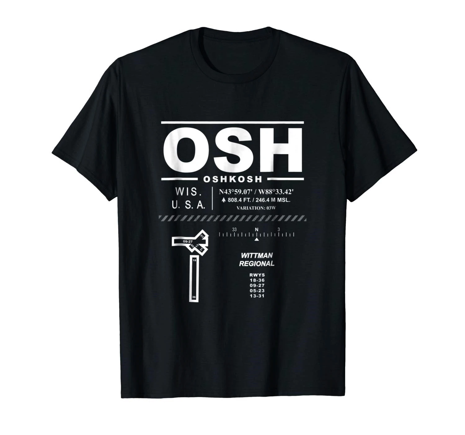 Фото Модная мужская футболка Wittman Regional аэропорт Oshkosh Wisconsin EAA OSH - купить
