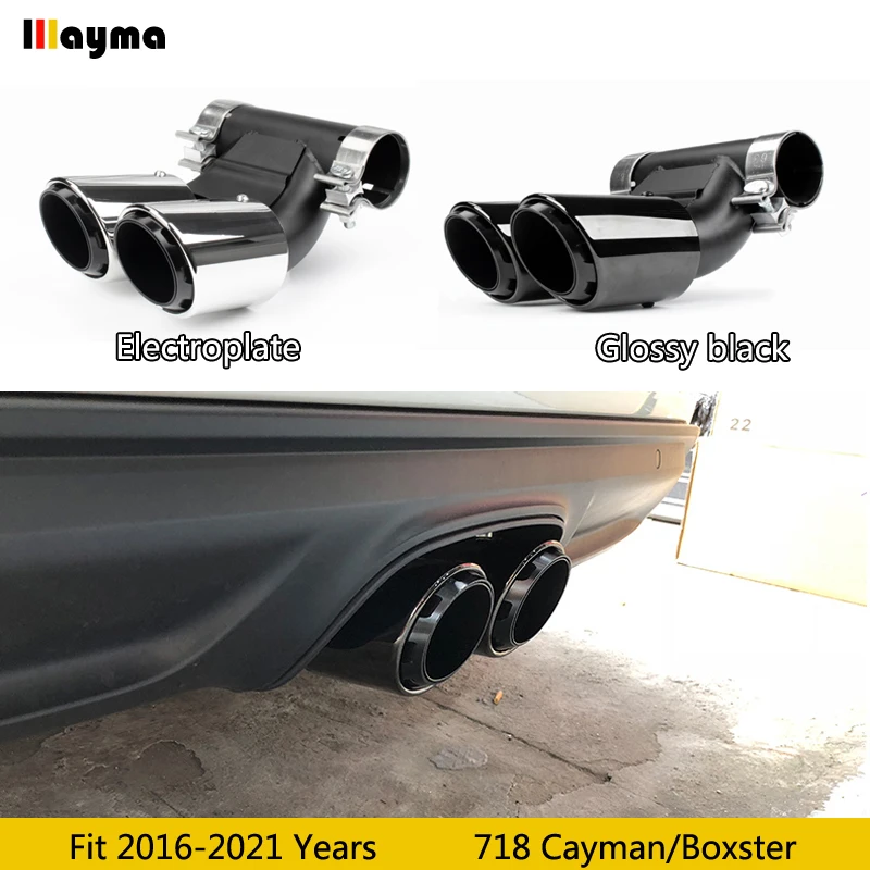 Glossy black Tail Exhaust Tips Muffler Pipe For Porsche 718 Cayman Boxster 2016 - 2021 Stainless Steel Electroplate Mufflers
Glossy black Tail Exhaust Tips Muffler Pipe For Porsche 718 Cayman Boxster 2016 - 2021 Stainless Steel Electroplate Mufflers