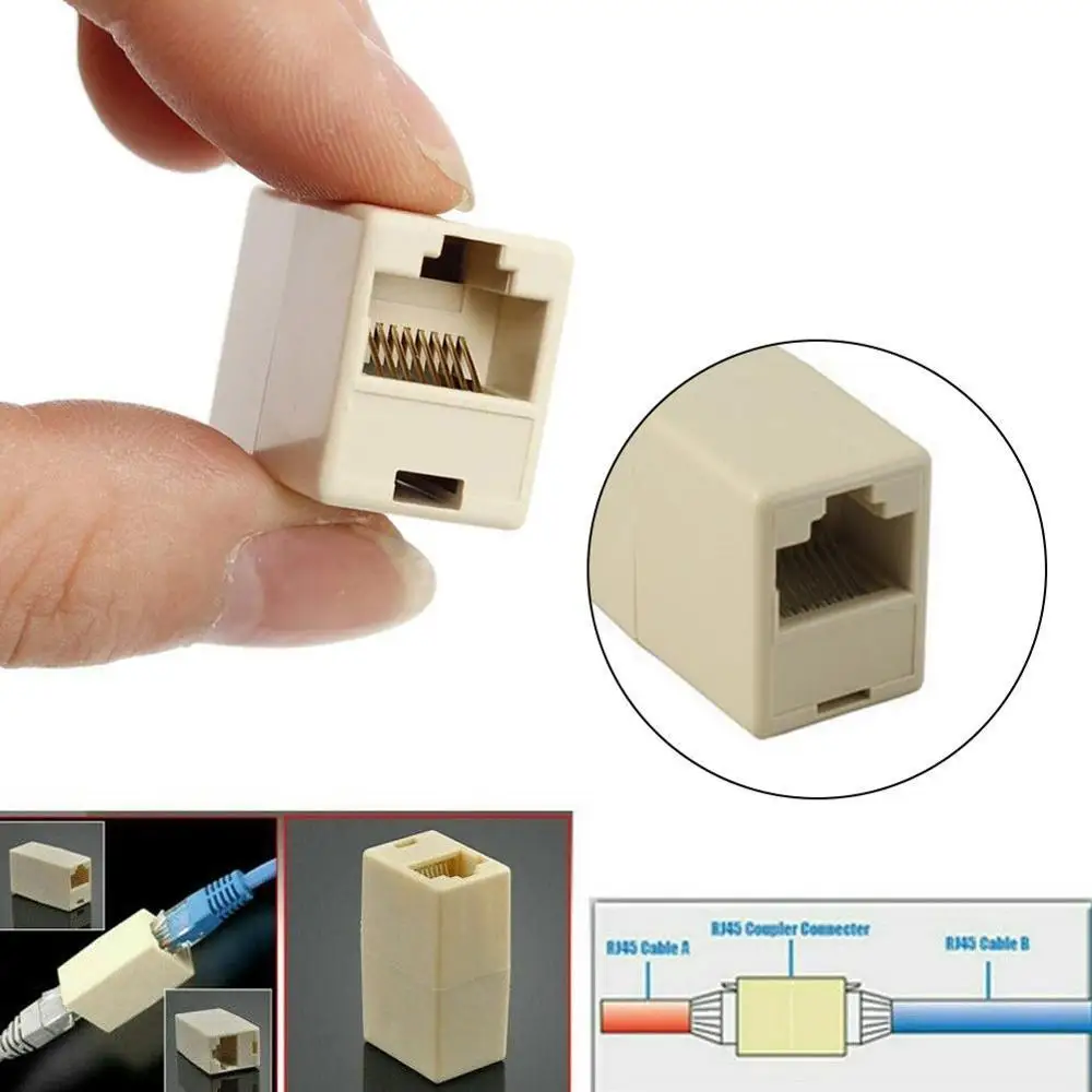 Elistooop 1pcs RJ45 Cat5 8P8C Socket Connector Coupler Broadband Network Extender LAN Plug Joiner Cable For Extension Ethe D4X8
Elistooop 1pcs RJ45 Cat5 8P8C Socket Connector Coupler Broadband Network Extender LAN Plug Joiner Cable For Extension Ethe D4X8