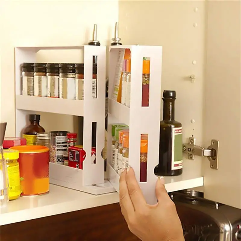 Rotating Spice Jars Storage Rack Seasoning Bottle Holder PP Multifunction Cabinet Kitchen Slide Organizers Shelf
Rotating Spice Jars Storage Rack Seasoning Bottle Holder PP Multifunction Cabinet Kitchen Slide Organizers Shelf