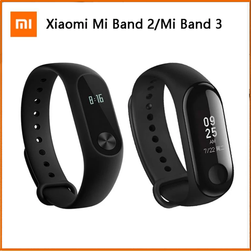 

Original Xiaomi Mi Band 3 Mi Band 2 Smart Wristband Big Touch Screen OLED Watch 5ATM Waterproof Message Heart Rate Smartband