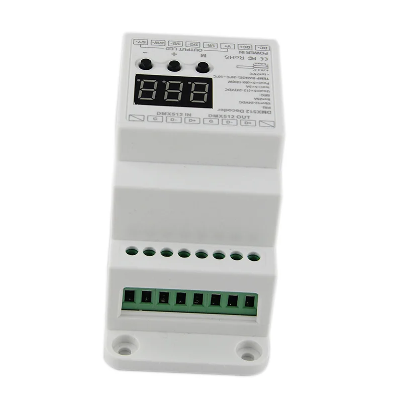 BC-835-DIN DC12-24V вход 5A * 5CH выход контроллер декодера для светодиодной ленты CV PWM DMX512/1990