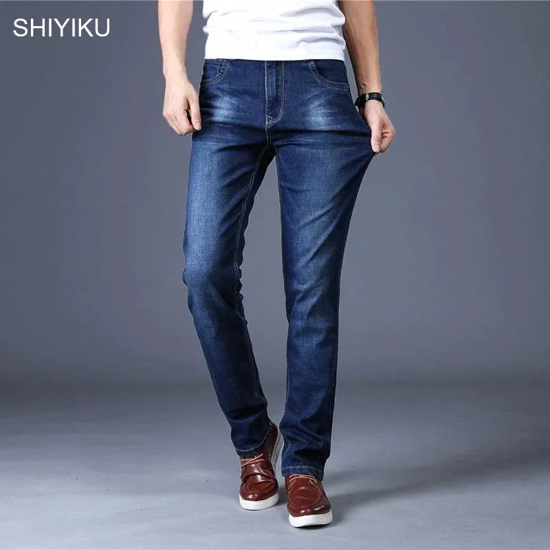 SHIYIKU New Summer Men's Brand Slim Jeans Business Casual Stretch Slim Jeans Trousers Light Blue Black Straight Trousers Men
SHIYIKU New Summer Men's Brand Slim Jeans Business Casual Stretch Slim Jeans Trousers Light Blue Black Straight Trousers Men