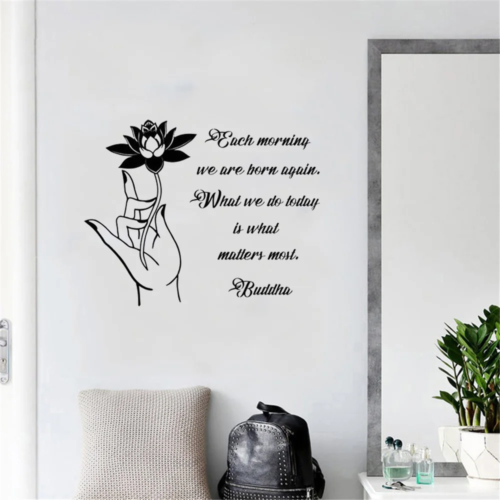 Wall Decal Each Morning We Are Born Again Buddha Lotus Flower Yoga Zen Meditation Bohemian East Art Bedroom Vinyl Sticker
Wall Decal Each Morning We Are Born Again Buddha Lotus Flower Yoga Zen Meditation Bohemian East Art Bedroom Vinyl Sticker