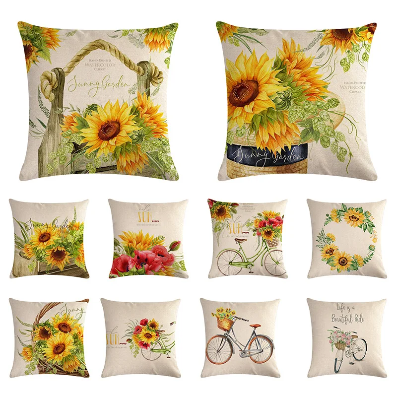 45x45cm Rural Sunflower Printed Linen Pillowcase Covers For Home Sofa Car Office Room Cushion Pillow Covers Decoration Xmas Gift
45x45cm Rural Sunflower Printed Linen Pillowcase Covers For Home Sofa Car Office Room Cushion Pillow Covers Decoration Xmas Gift