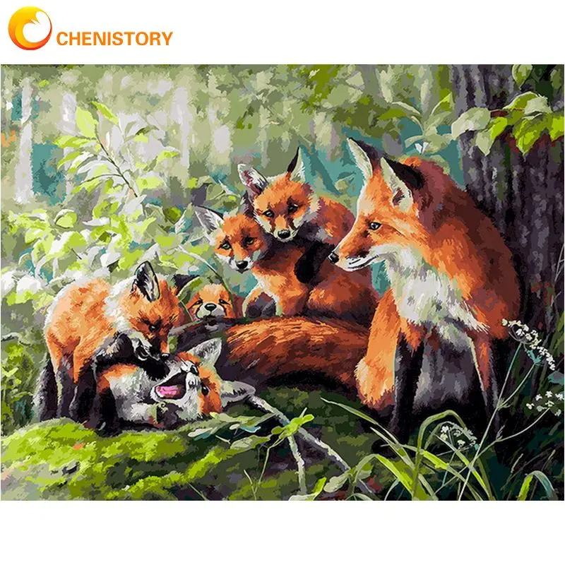 CHENISTORY Six Fox Animal Painting By Numbers Kits For Adults Children Hand Painted DIY Gift Modern Home Decor Wall Art Picture
CHENISTORY Six Fox Animal Painting By Numbers Kits For Adults Children Hand Painted DIY Gift Modern Home Decor Wall Art Picture