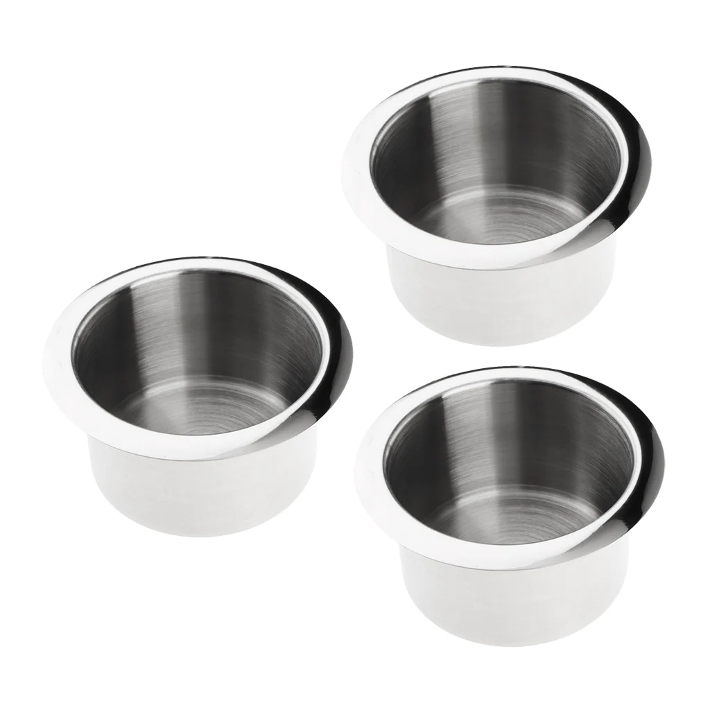 3x Stainless Steel Cup Drink Holder Polished For Marine Car Truck Camper RV Inner Diameter: 84mm Outer Diameter: 107mm 
3x Stainless Steel Cup Drink Holder Polished For Marine Car Truck Camper RV Inner Diameter: 84mm Outer Diameter: 107mm