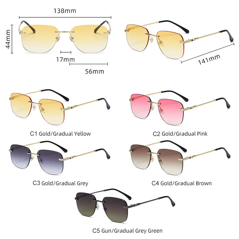 Vintage Square Rimless Sunglasses for Women Fashion Gradient Framless Sun Glasses 2020 UV400 Metal Frame Shades for Men Gift
Vintage Square Rimless Sunglasses for Women Fashion Gradient Framless Sun Glasses 2020 UV400 Metal Frame Shades for Men Gift