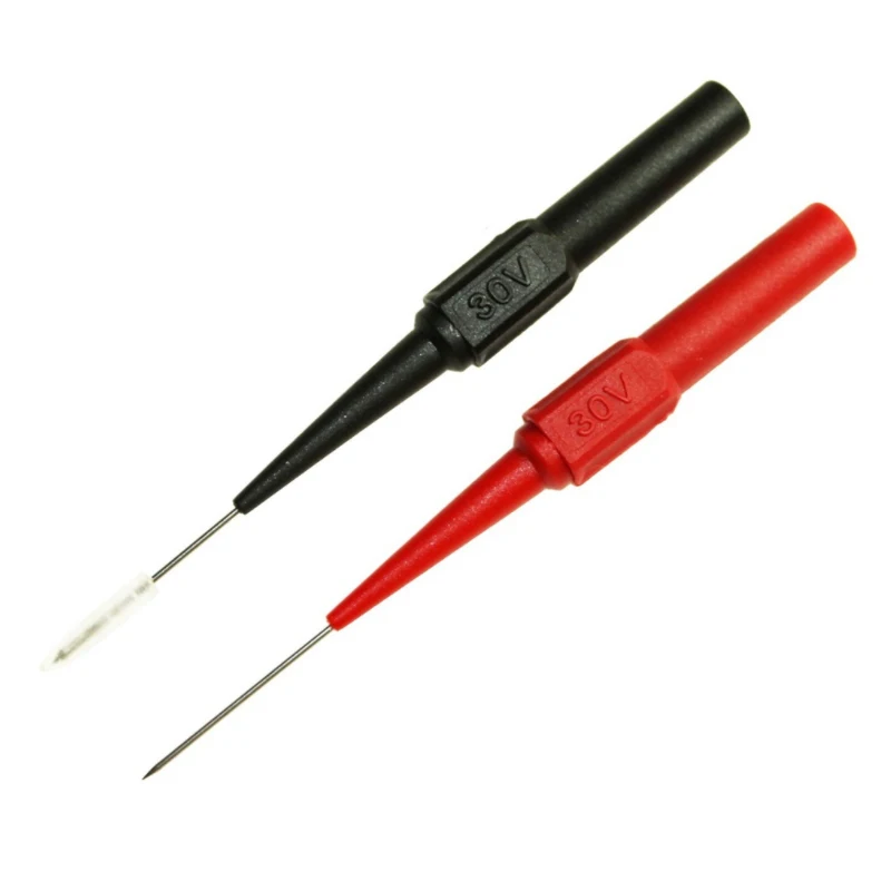 

2Pcs Black/Red Jack Copper Test Lead Probe 0.7mm Stainless Steel Test Needle Multimeter Tools For Banana Plug