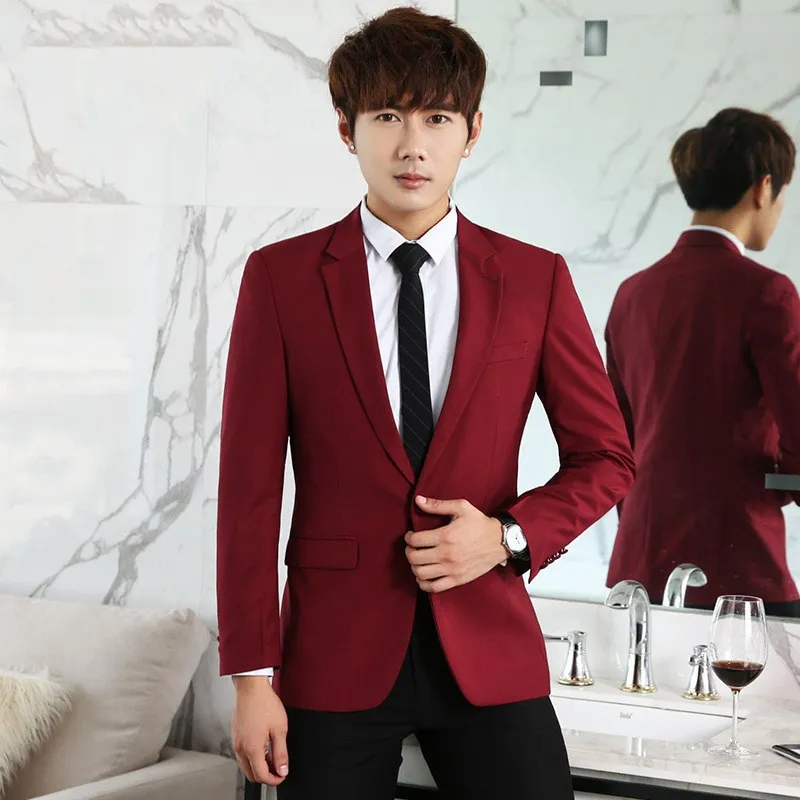 Men's red suit coat slim dress casual men's Korean version annual meeting performance fashion red suit
Men's red suit coat slim dress casual men's Korean version annual meeting performance fashion red suit